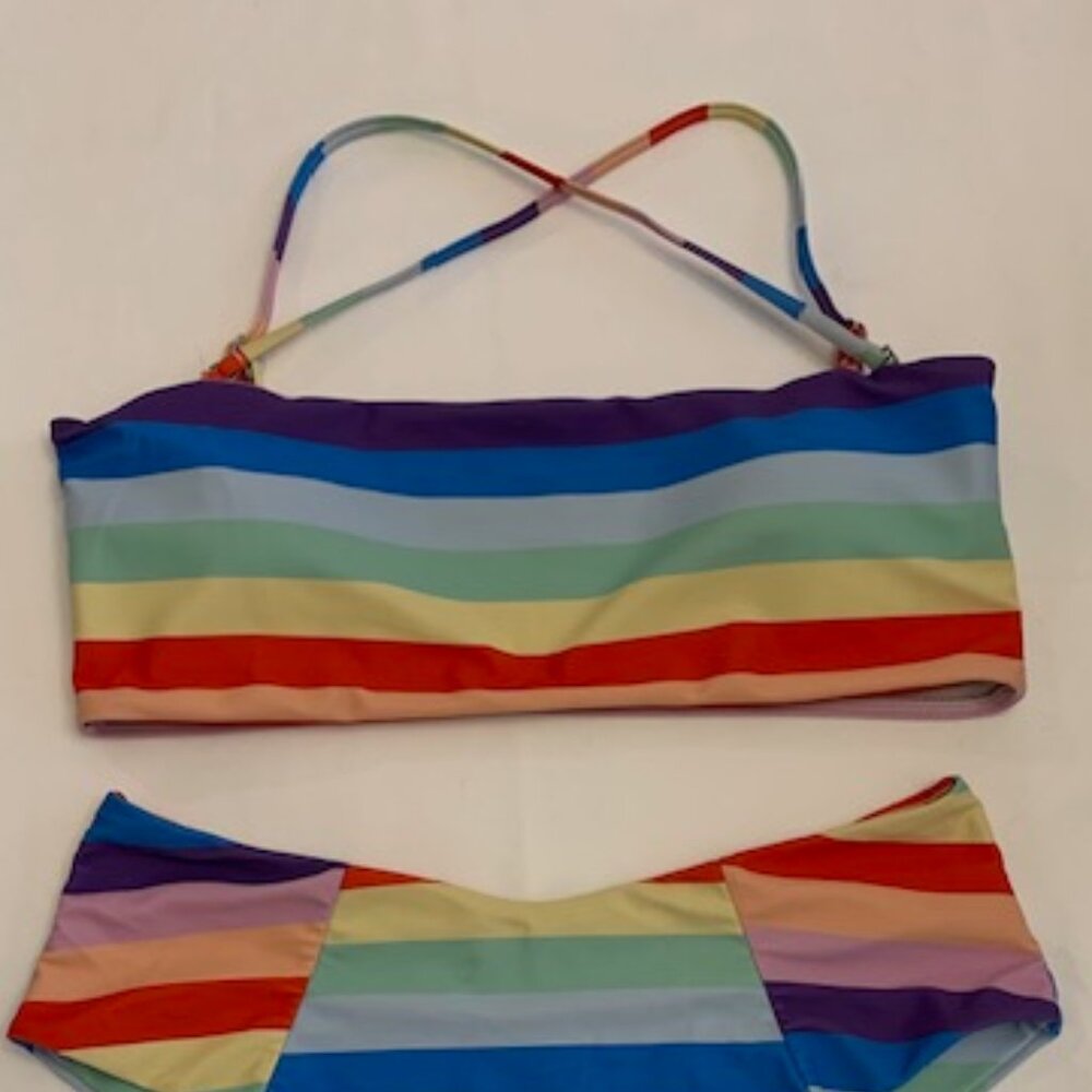 Zaful Colorful Striped Bikini Set